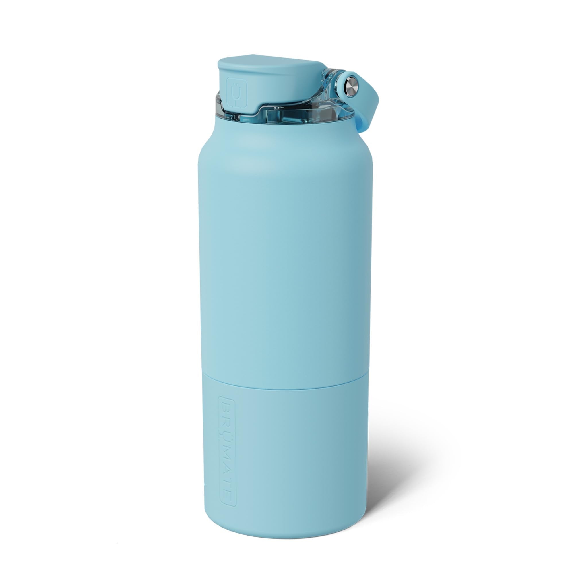 BrüMate Rise 25oz Water Bottle With 100% Leakproof Covered Silicone Straw | Insulated Stainless Steel Water Bottle | Cup-Holder Friendly | Fast Flow | Soft Sip Silicone Spout | BPA-Free (Dark Aura)