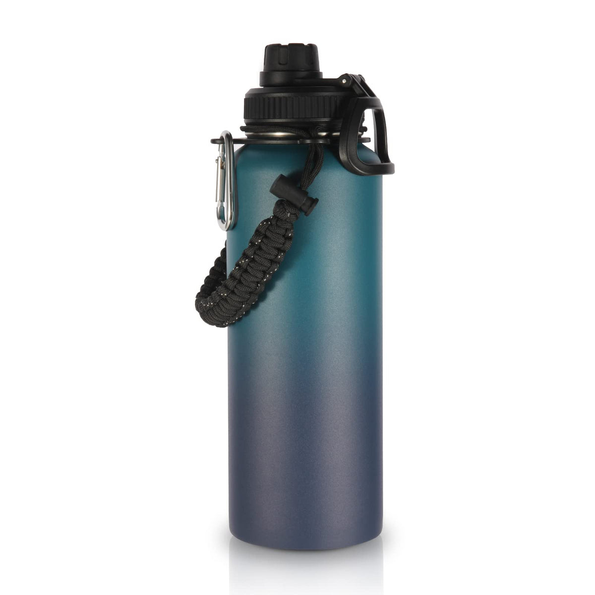 Volhoply Insulated Water Bottles Bulk 8 Pack, 40 oz Stainless Steel Sports Bottle with Paracord Handle Spout Lid, Vacuum Metal Travel Cups with Wide Mouth,Reusable Large Water Cup(Army Green,8 Set)
