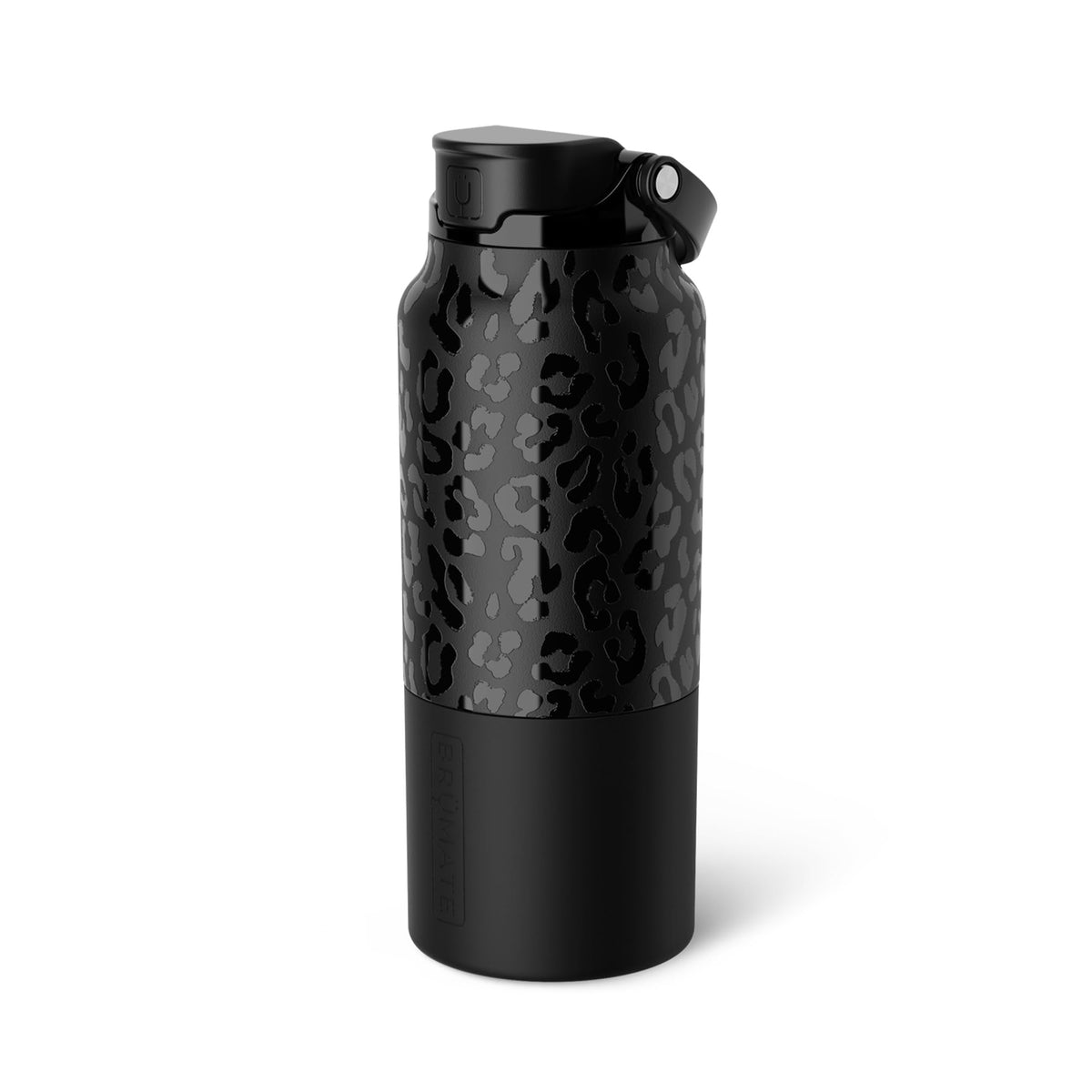 BrüMate Rise 25oz Water Bottle With 100% Leakproof Covered Silicone Straw | Insulated Stainless Steel Water Bottle | Cup-Holder Friendly | Fast Flow | Soft Sip Silicone Spout | BPA-Free (Dark Aura)