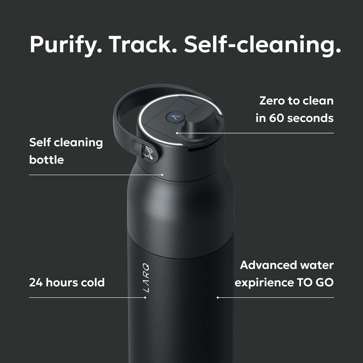 LARQ PureVis 2 Smart UV-C Self-Cleaning Insulated Water Bottle Filter Straw
