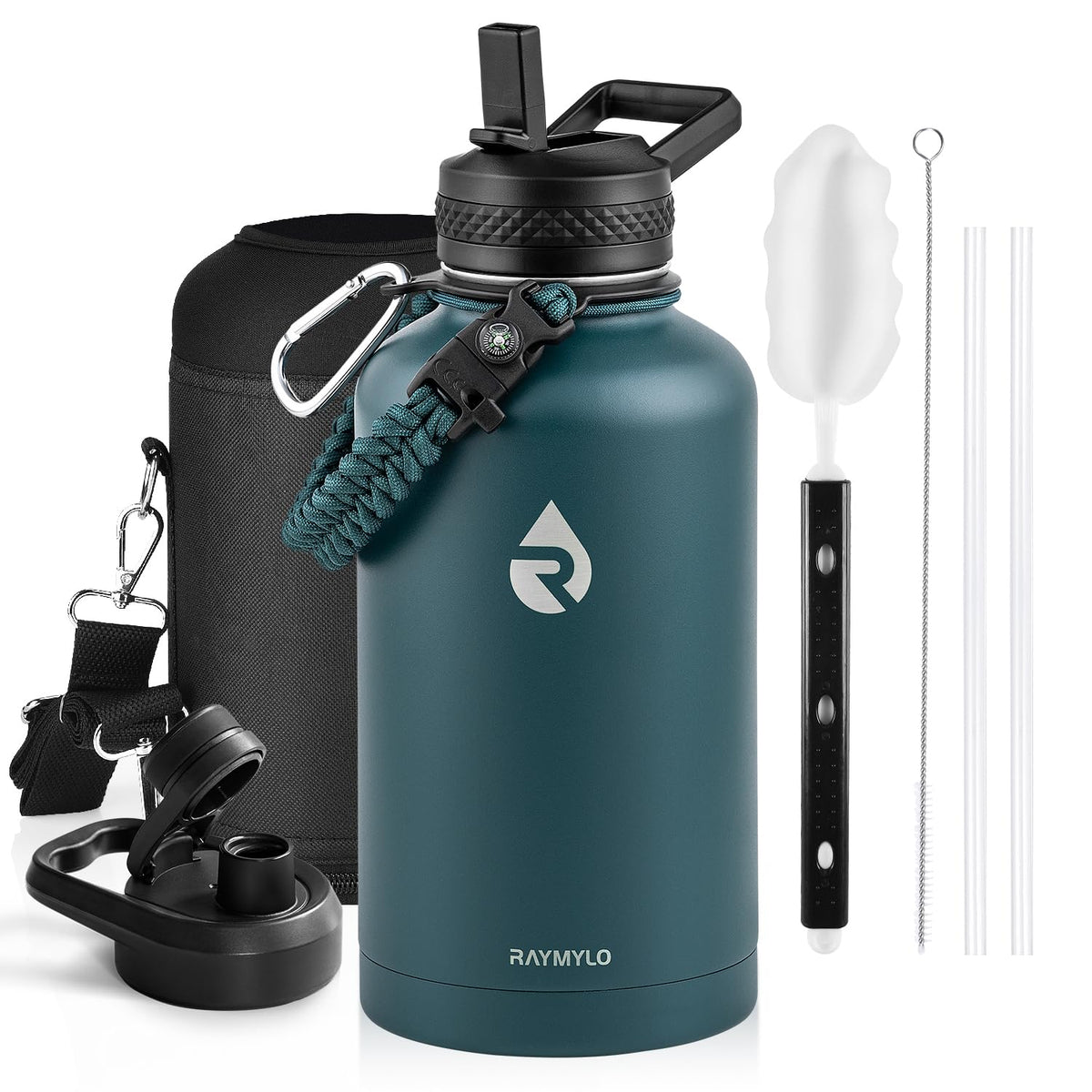 RAYMYLO One Gallon Water Bottle Insulated 128 oz, Stainless Steel