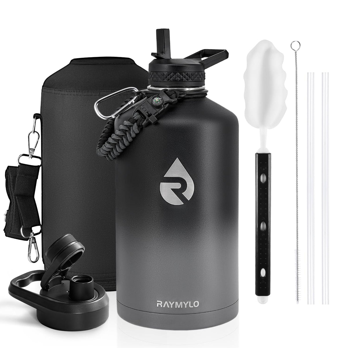 RAYMYLO One Gallon Water Bottle Insulated 128 oz, Stainless Steel