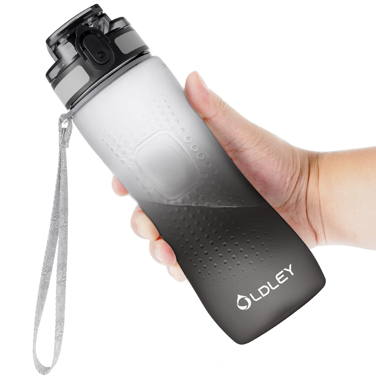 OLDLEY 32 oz Water Bottle, Motivational Water Bottle with Time Marker, Sports Water Bottle With Strap, Leakproof & BPA Free Large Water Bottles for School, Gym, Travel, Outdoor, Tritan, Transparent