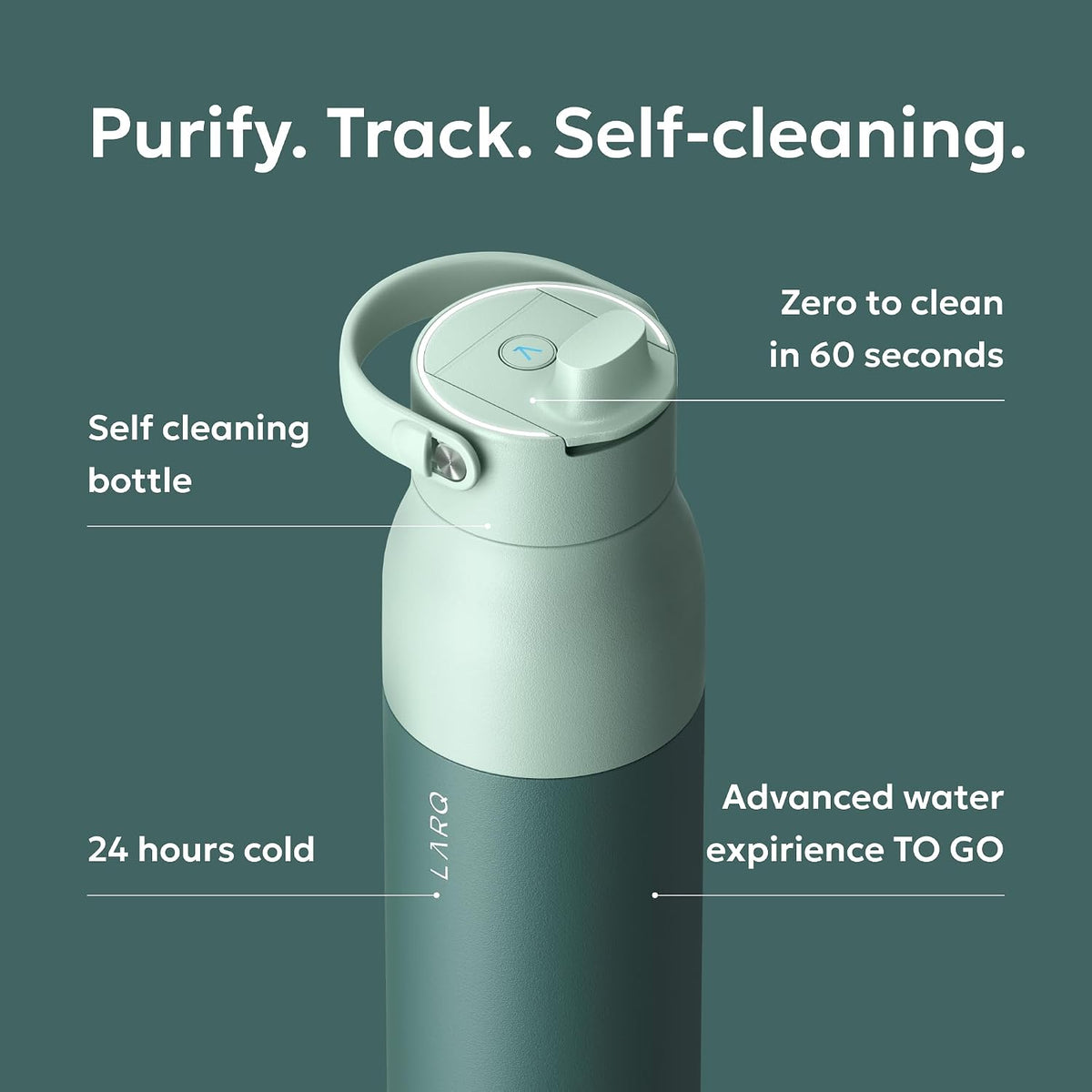 LARQ PureVis 2 Smart UV-C Self-Cleaning Insulated Water Bottle Filter Straw
