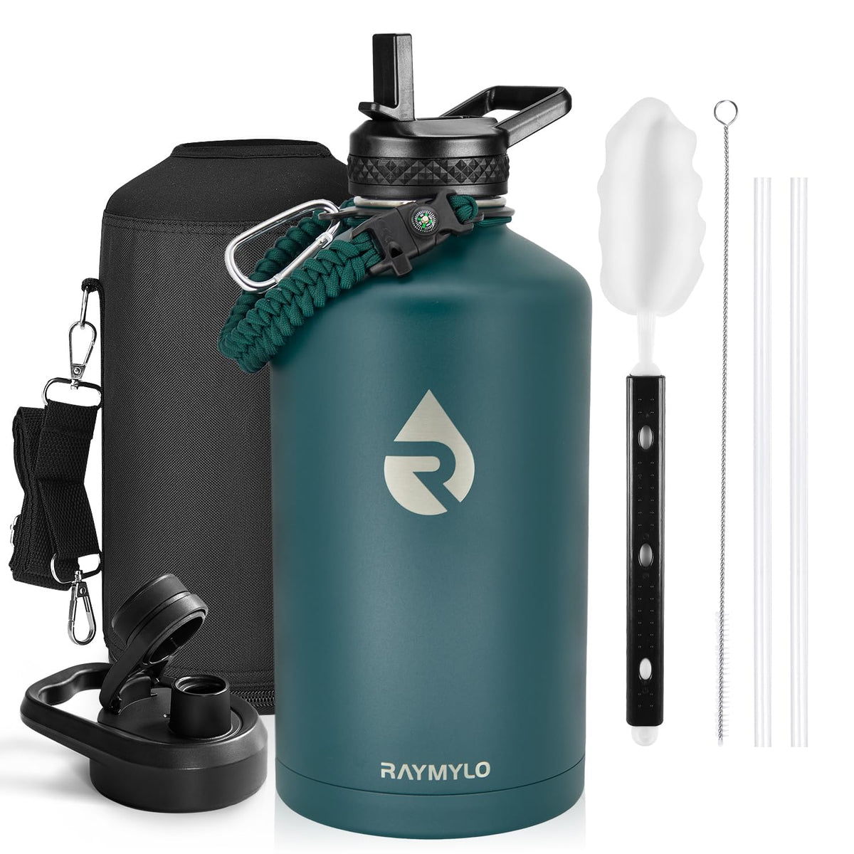 RAYMYLO One Gallon Water Bottle Insulated 128 oz, Stainless Steel