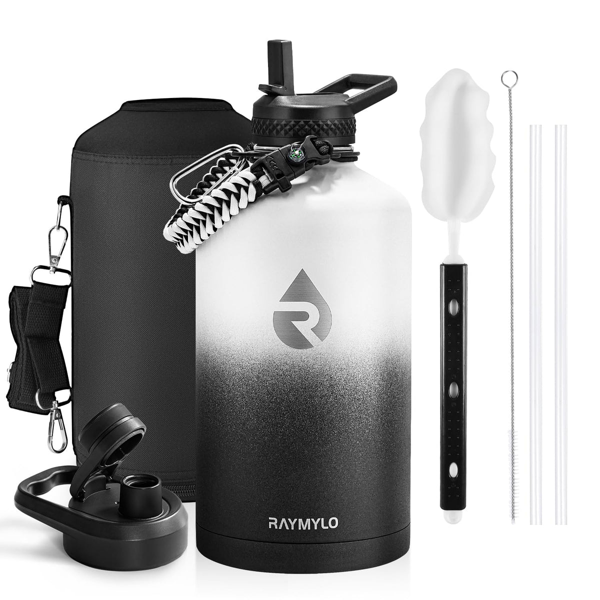 RAYMYLO One Gallon Water Bottle Insulated 128 oz, Stainless Steel