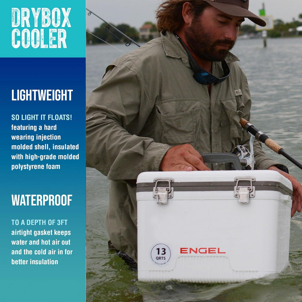 Engel UC7 7.5qt Leak-Proof, Air Tight, Drybox Cooler and Small Hard Shell Lunchbox for Men and Women
