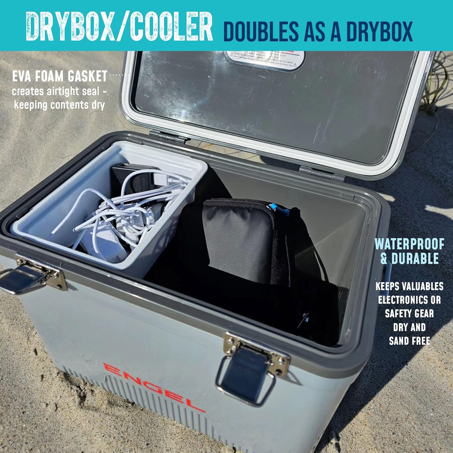 Engel UC7 7.5qt Leak-Proof, Air Tight, Drybox Cooler and Small Hard Shell Lunchbox for Men and Women